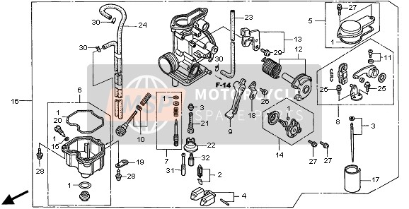 Honda XR400R 2001 Carburateur voor een 2001 Honda XR400R