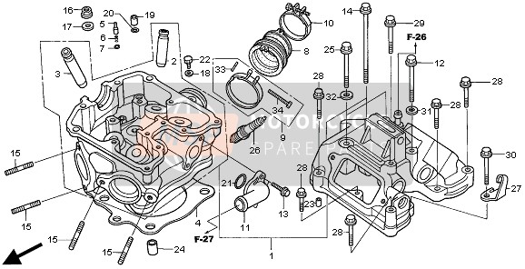 Honda XR650R 2001 Cabeza de cilindro para un 2001 Honda XR650R