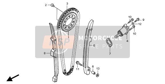 Honda XR650R 2001 Cadena de leva & Tensor para un 2001 Honda XR650R