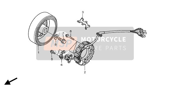 Honda XR650R 2001 Generator voor een 2001 Honda XR650R