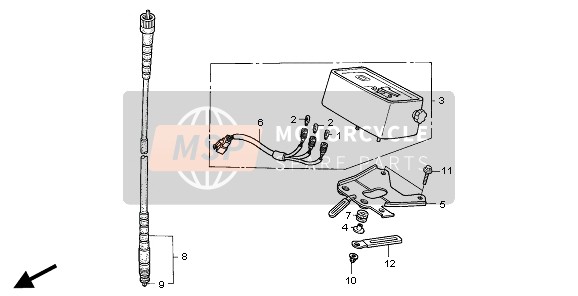 44830MF9010, K.M.Tellerkabel, Honda, 1