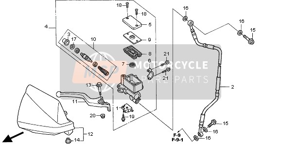 Honda XR650R 2001 Maître-cylindre de frein avant pour un 2001 Honda XR650R