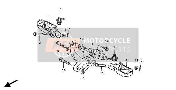 Honda XR650R 2001 Step voor een 2001 Honda XR650R