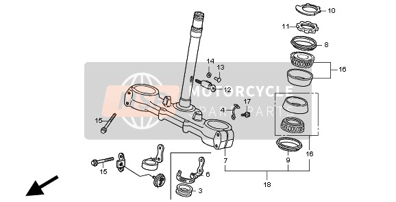 Honda XR600R 1995 STEERING STEM for a 1995 Honda XR600R