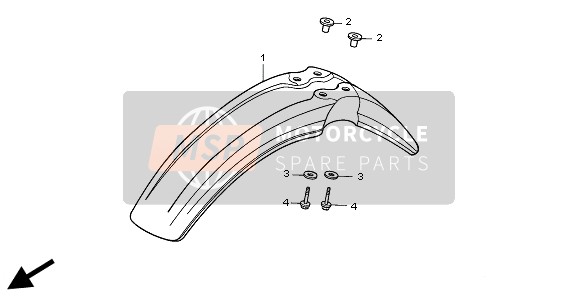 Honda XR600R 1995 FRONT FENDER for a 1995 Honda XR600R