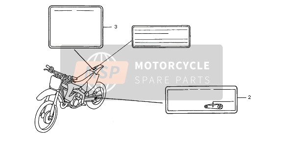 Honda CR125R 2002 Waarschuwingsetiket voor een 2002 Honda CR125R