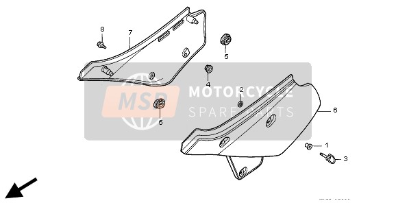 Honda XR600R 1995 Cubierta lateral para un 1995 Honda XR600R