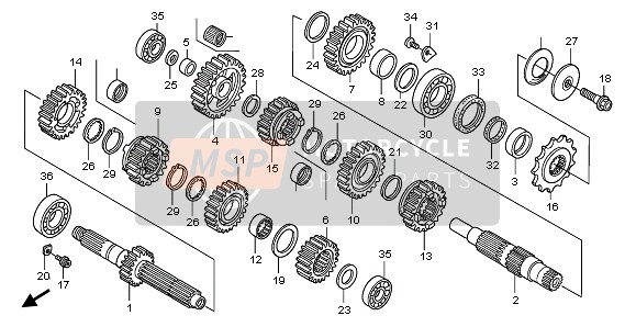 90445ML3871, Washer, Thrust, 24.1X36X1.5, Honda, 2