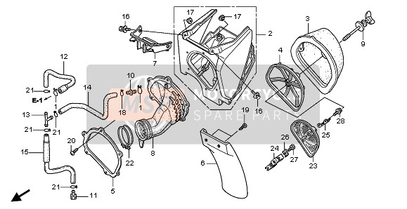 17253MEB670, Tube, Air Cleaner Connecting, Honda, 0