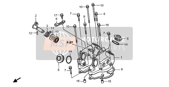 Honda XR400R 2002 Cubierta de tapa de cilindro para un 2002 Honda XR400R