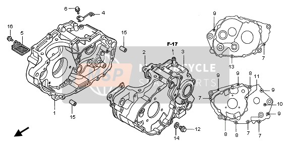 Honda XR400R 2002 KURBELGEHÄUSE für ein 2002 Honda XR400R