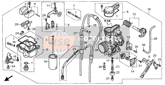 Honda XR650R 2002 Carburateur voor een 2002 Honda XR650R