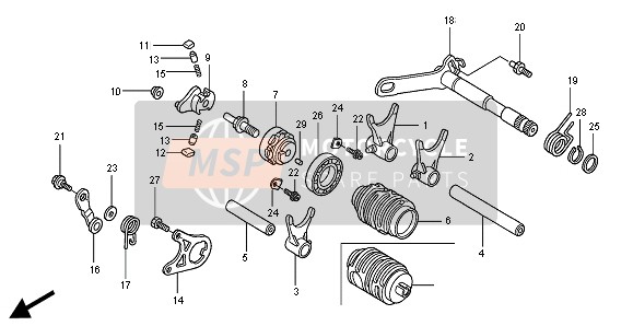 Honda CRF450R 2003 Tambour de changement de vitesse pour un 2003 Honda CRF450R