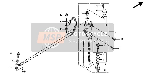 Honda CRF450R 2003 RR. BRAKE MASTER CYLINDER for a 2003 Honda CRF450R