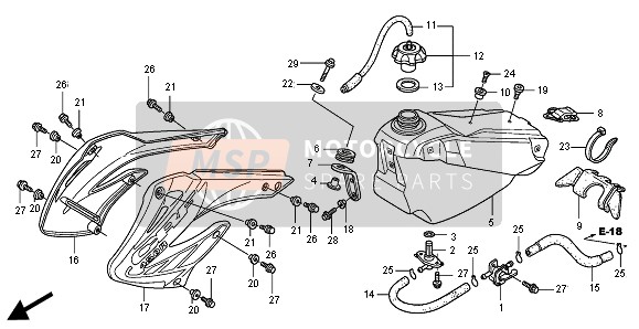 Honda CRF450R 2003 Réservoir d'essence pour un 2003 Honda CRF450R