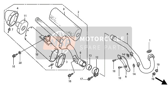 18323MEB670, Protector, Ex. Pipe, Honda, 1