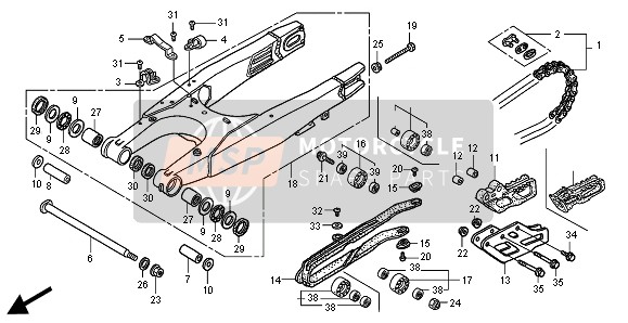 Honda CRF450R 2003 SWING ARM for a 2003 Honda CRF450R