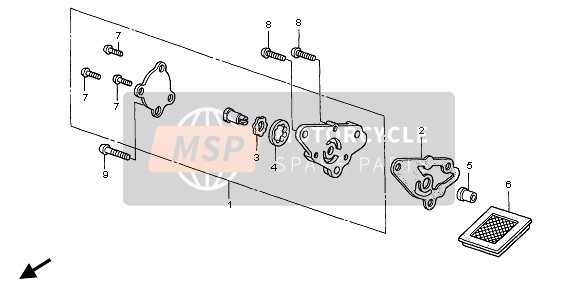 Honda XR50R 2003 OIL PUMP for a 2003 Honda XR50R