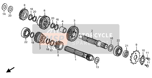 23800GEL700, Sprocket, Drive (14T), Honda, 2