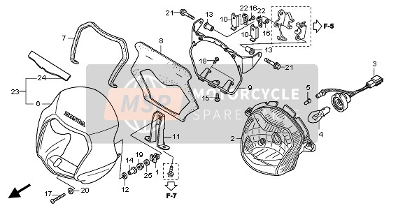 Honda XR125L 2003 HEADLIGHT (UK) for a 2003 Honda XR125L