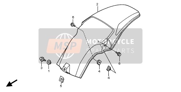 Honda CR80RB-LW 1996 REAR FENDER for a 1996 Honda CR80RB-LW