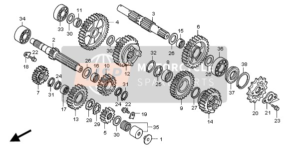 Honda XR650R 2003 TRANSMISSION for a 2003 Honda XR650R