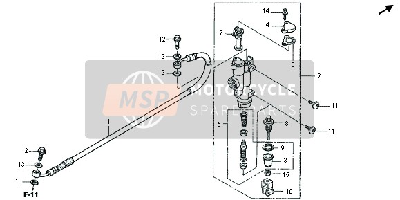 Honda CRF450X 2013 RR.BRAKE MASTER CYLINDER for a 2013 Honda CRF450X