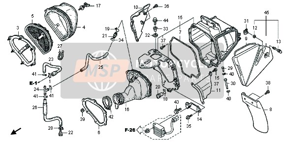 17218MENA20, Mudguard, Air Cleaner Case, Honda, 1