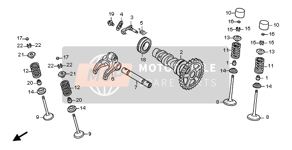 Honda CRF250R 2004 CAMSHAFT & VALVE for a 2004 Honda CRF250R