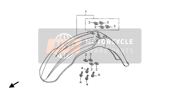 Honda CRF250R 2004 FRONT FENDER for a 2004 Honda CRF250R