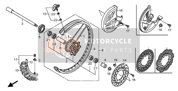 Honda CRF250R 2004 FRONT WHEEL for a 2004 Honda CRF250R