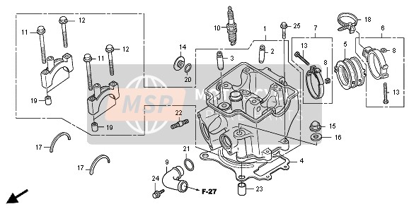 Honda CRF250X 2004 Culasse pour un 2004 Honda CRF250X