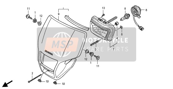 61300KSC000ZA, Zonneklepset, V. (Wl) *nh, Honda, 1