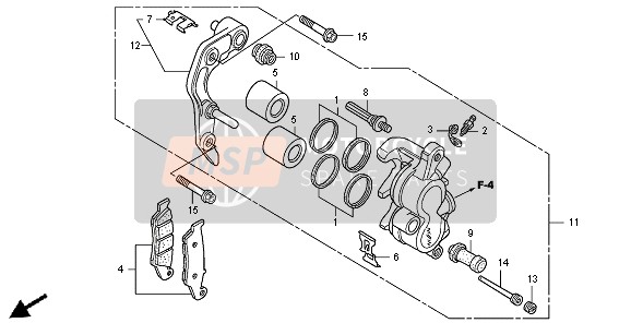 Honda CRF250X 2004 Pinza freno anteriore per un 2004 Honda CRF250X