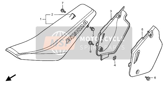 Honda CR80R-SW 1996 Asiento & Cubierta lateral para un 1996 Honda CR80R-SW