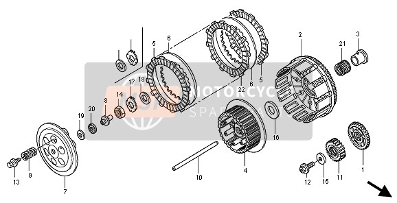 22201MEN670, Disque B De Friction, Honda, 0