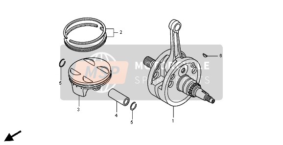 Honda CRF450R 2004 CRANKSHAFT & PISTON for a 2004 Honda CRF450R