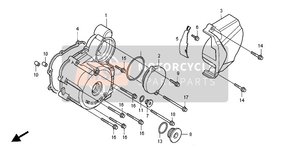 Honda XR125L 2004 Coperchio carter sinistro per un 2004 Honda XR125L