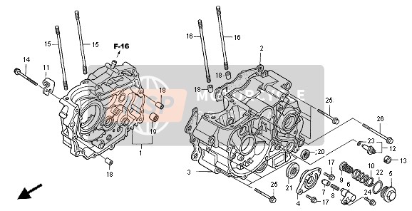 Honda XR125L 2004 Carter voor een 2004 Honda XR125L