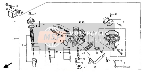 Honda XR125L 2004 CARBURETOR for a 2004 Honda XR125L