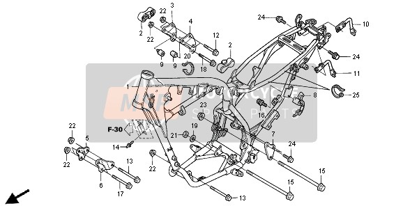 Honda XR125L 2004 Frame voor een 2004 Honda XR125L