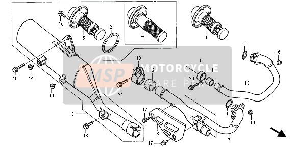 Honda XR650R 2004 Silencieux d'échappement pour un 2004 Honda XR650R