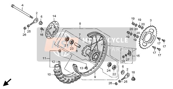 41201GBFK50, Sprocket, Final (54T) (Sunstar), Honda, 0