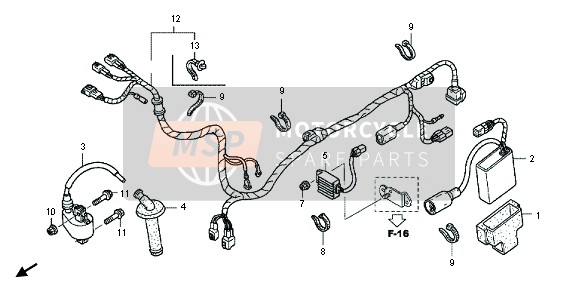 Honda CRF450X 2013 WIRE HARNESS for a 2013 Honda CRF450X