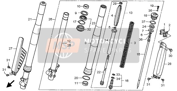 51480GBFK41, Fork Sub Assy., R. Fr. (Showa) (###), Honda, 0