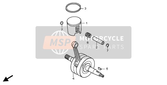 Honda CR125R 1996 CRANKSHAFT & PISTON for a 1996 Honda CR125R