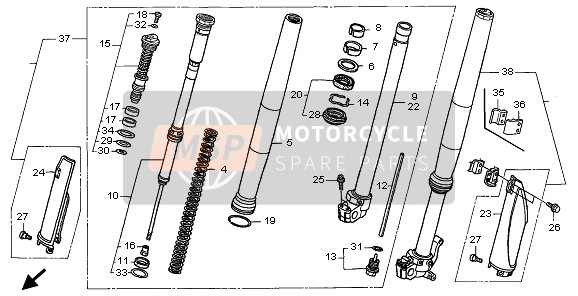 Honda CR250R 2005 FRONT FORK for a 2005 Honda CR250R