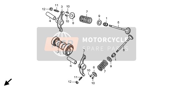 Honda CRF50F 2005 Albero A Camme & Valvola per un 2005 Honda CRF50F