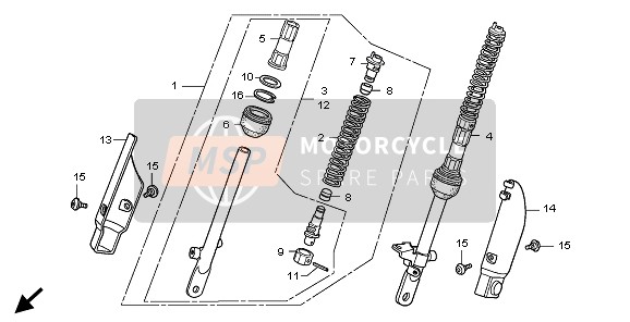 51500GELJ01, Pipe Assy., L. Slide (Showa), Honda, 2