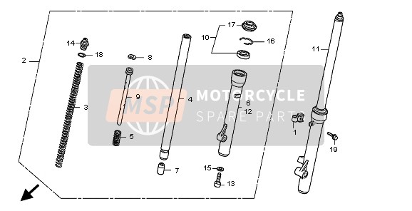 Honda CRF70F 2005 FRONT FORK for a 2005 Honda CRF70F